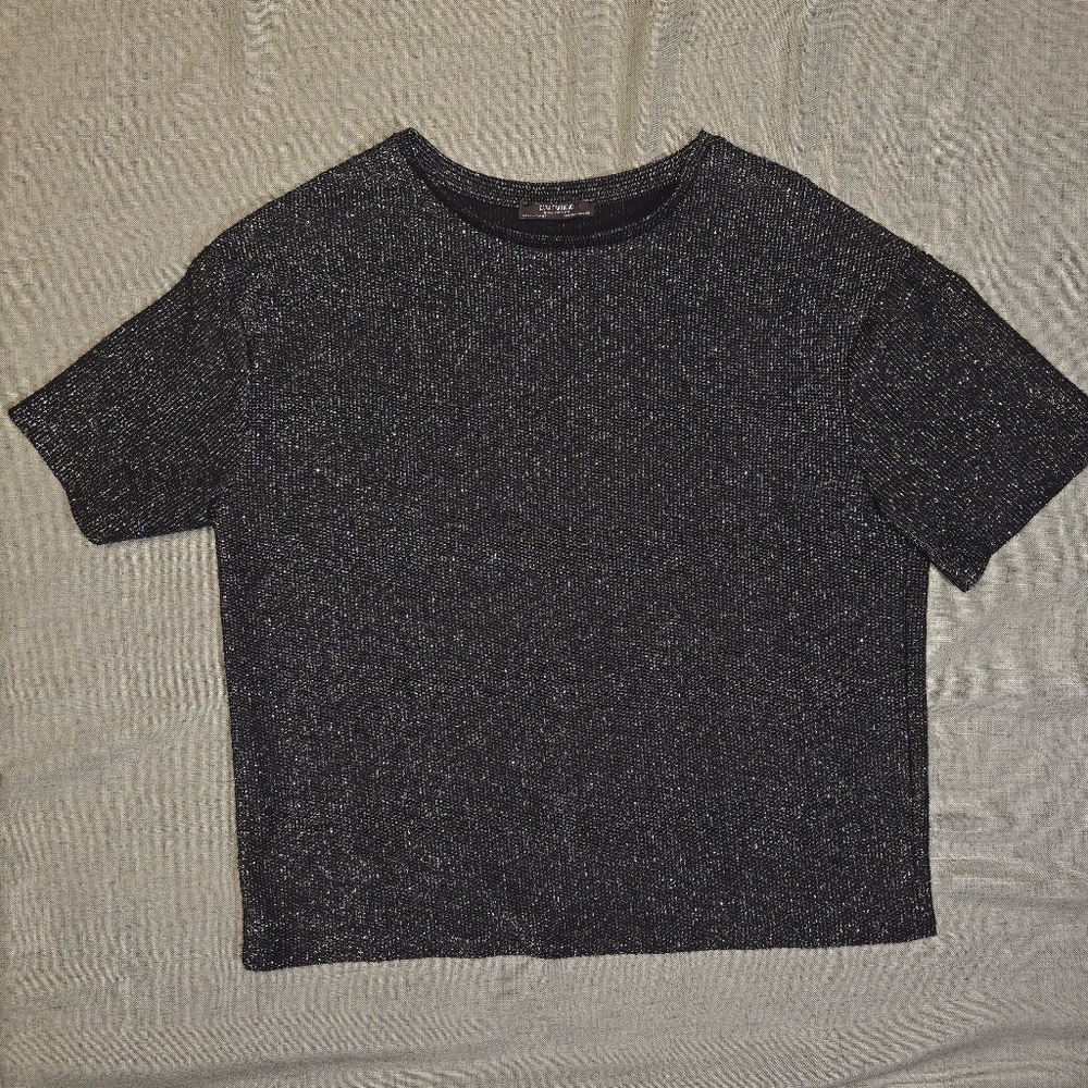 Zara Trafaluc Spring Summer 2017 Black Metalic Top